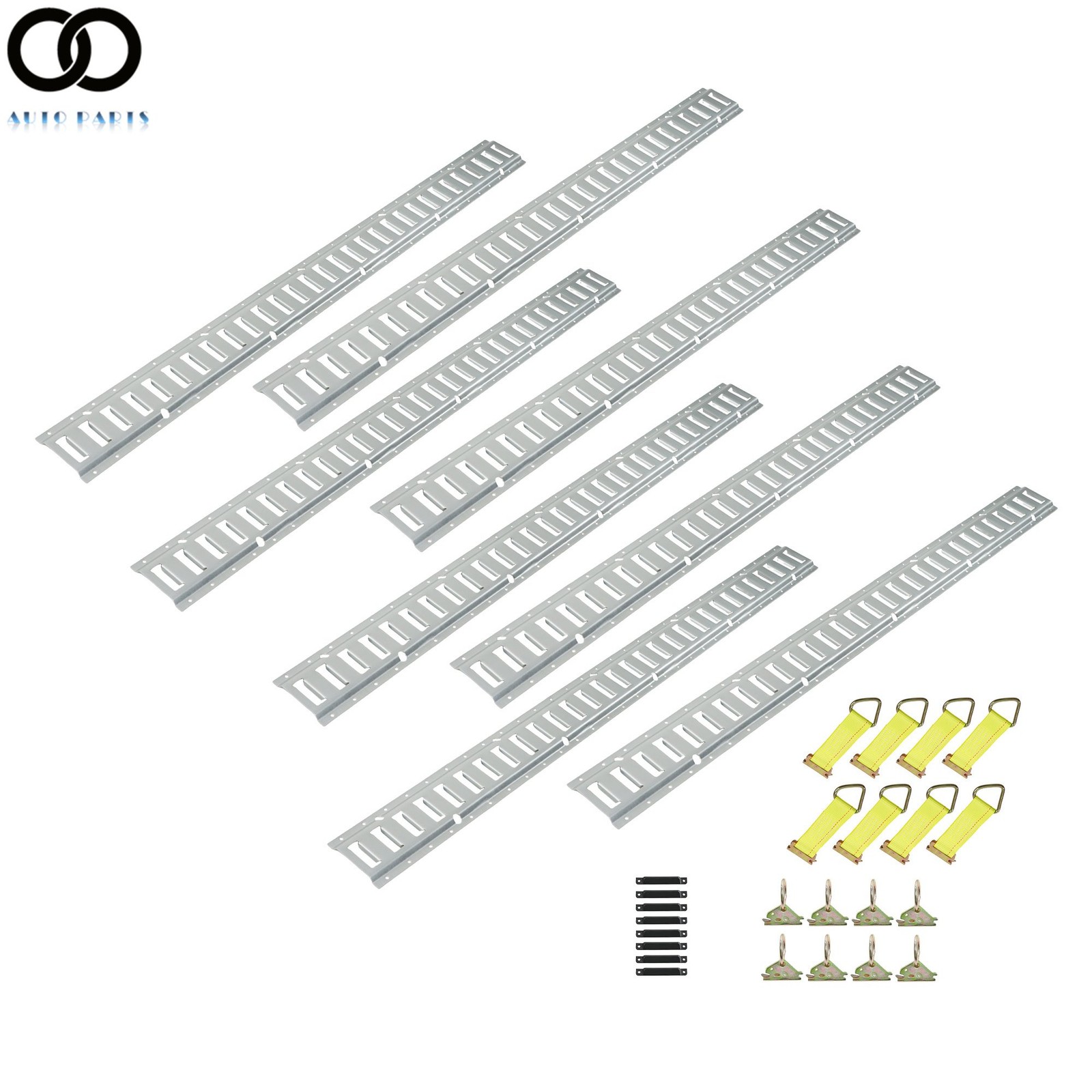 32 PCS E Track Tie Down Rail Kit 5' E Track Rails Enclosed Cargo For Trailer