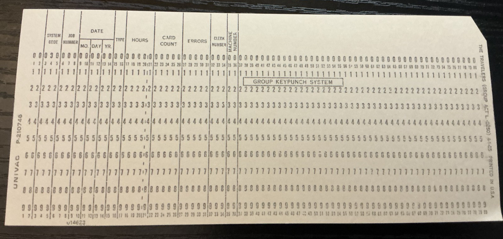 25 Vintage Punch Cards New Never Punched : Branded : UNIVAC : Dated 4-1-65