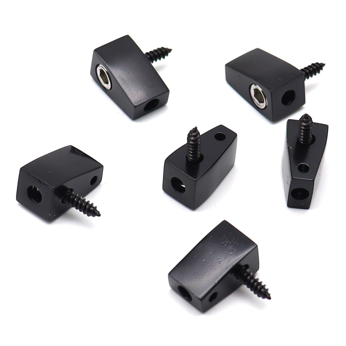 6 String Single String Bass Bridge Headless Individual Bridges and Nuts Black