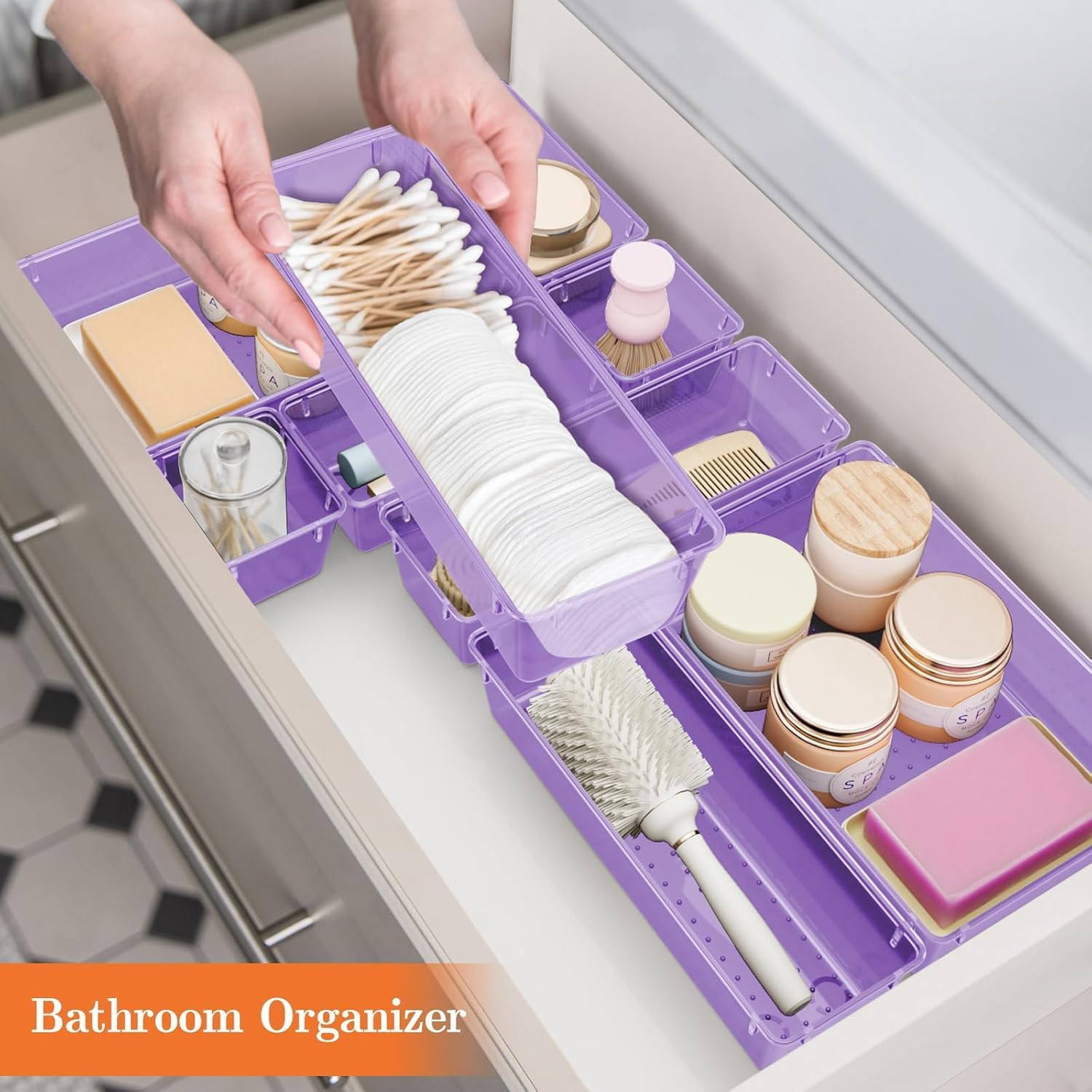 25 PCS Plastic Drawer Organizer Set, 4-Size Versatile Organizer Trays & Storage