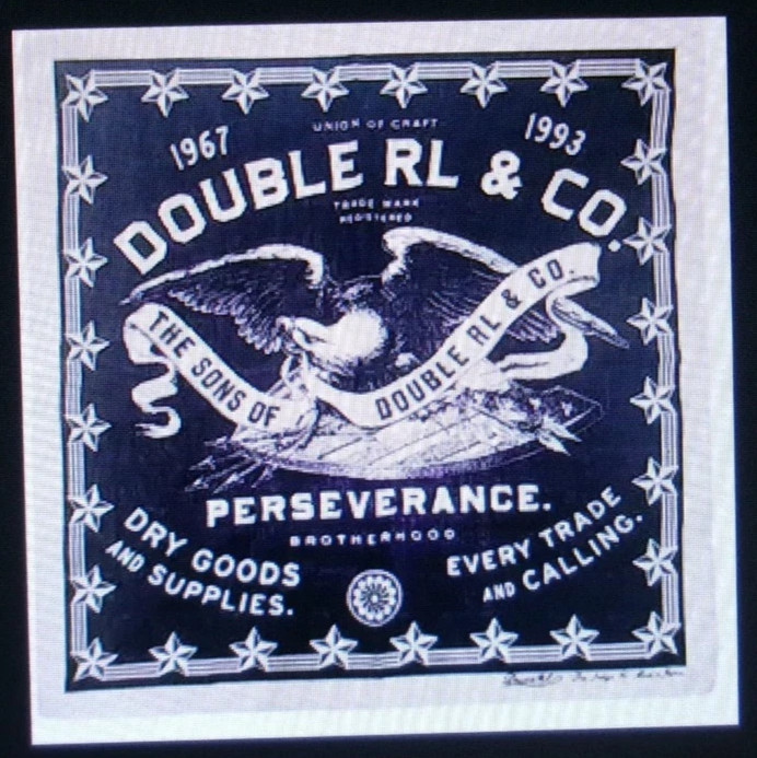 Bandana Double RL RRL Vtg Print Indigo Cotton Cowboy Western Hanky vtg design