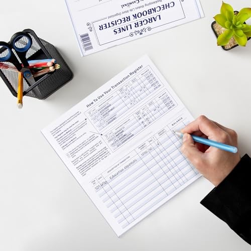 Pack Checkbook Register, Check Register Books for 12 Mainstream Register
