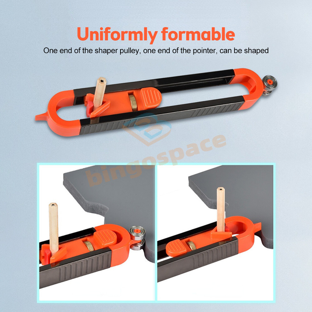 Profile Scribing Ruler Contour Gauge W/ Lock Adjustable Locking Woodworking Tool