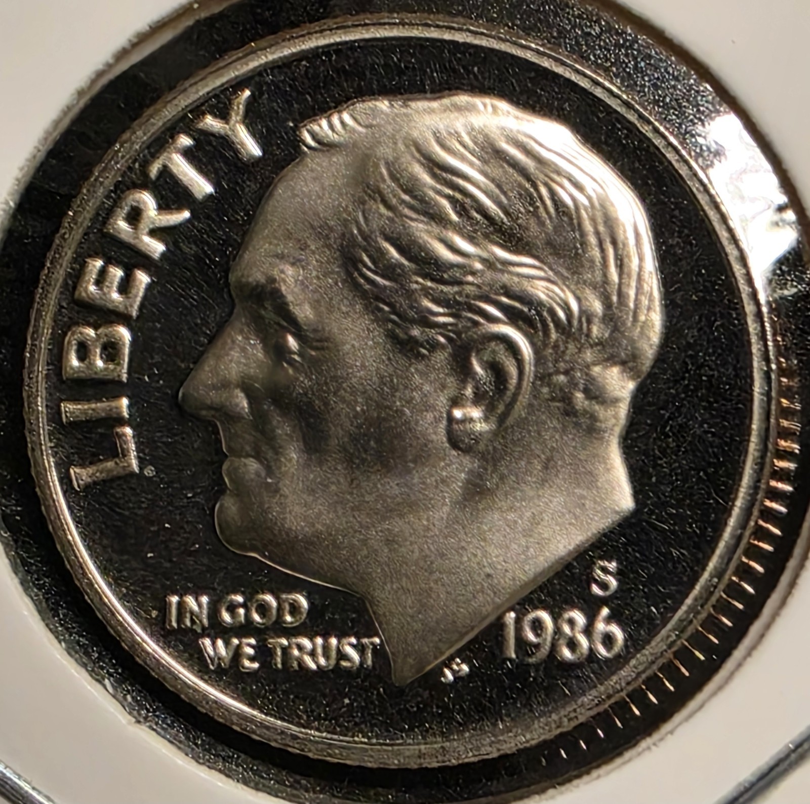 Uncirculated Proof 1986-S San Francisco Mint Clad Roosevelt Dime