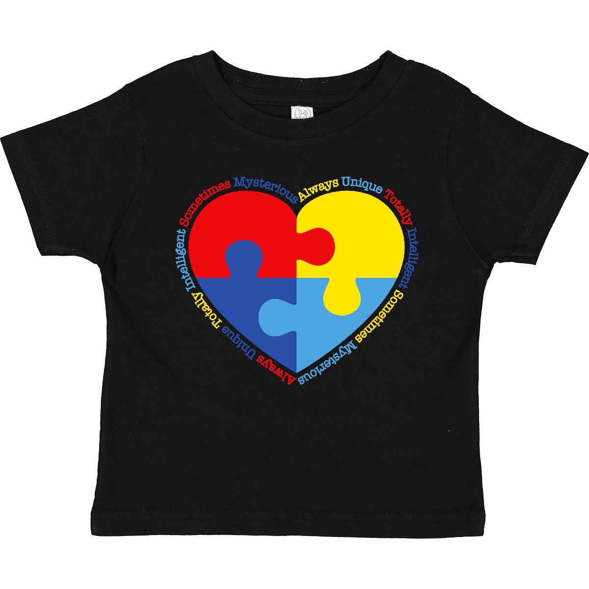 Inktastic Autism Puzzle Heart Toddler T-Shirt Awareness Jigsaw Always Unique Asd