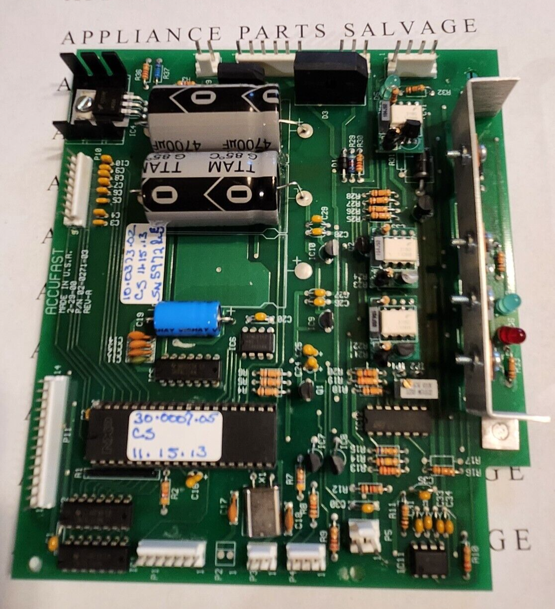 MAIN PCB FROM ACCUFAST MODEL DI-100-F CHECK WRITER SEE LISTING FOR TESTING NOTES