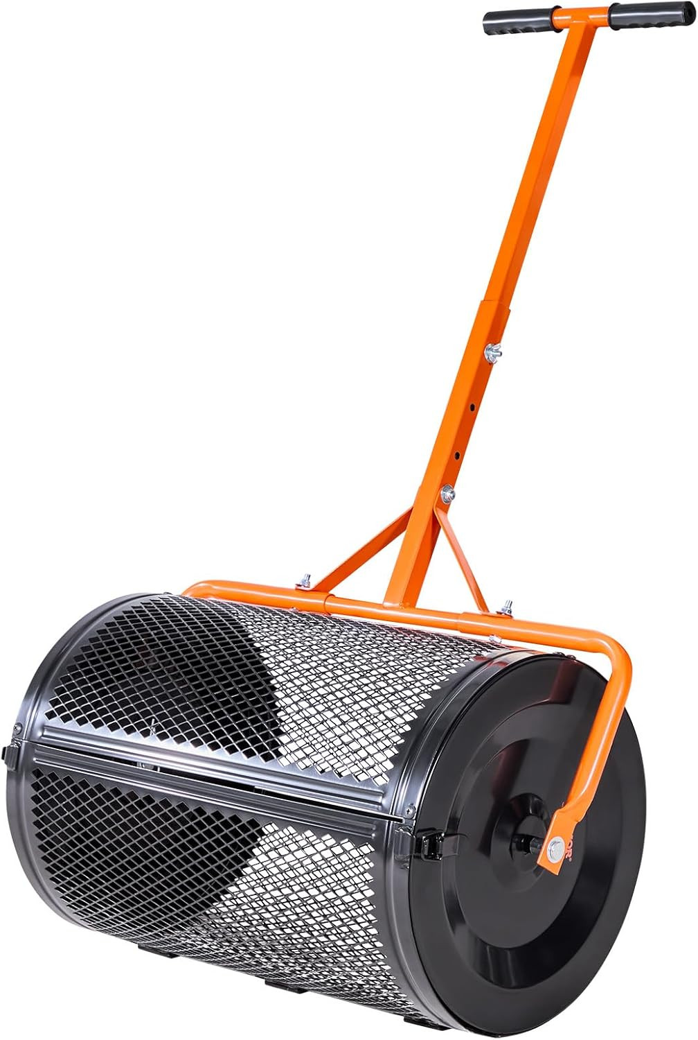 Compost Spreader, 24 in Wide Peat Moss Spreader with T Shaped Handle, 3 Heights