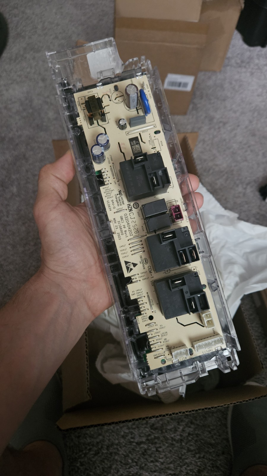 GE WB27X48607 Oven Range Control Board - Black Overlay