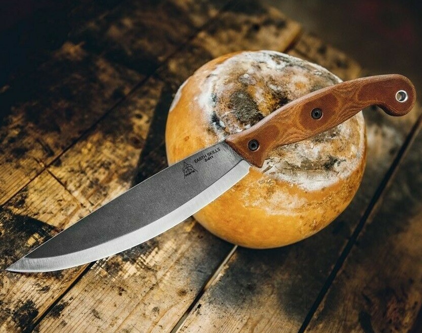 TOPS Earth Skills Fixed Knife 8.25" 1095HC Steel Full Tang Blade Micarta Handle