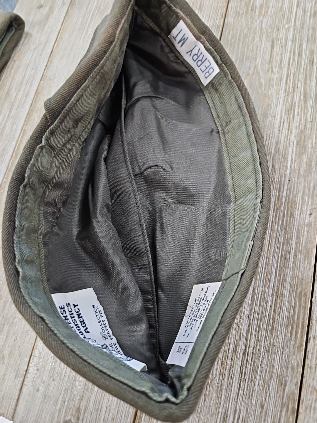 USMC Green Wool Garrison Cap Sz 6 7/8