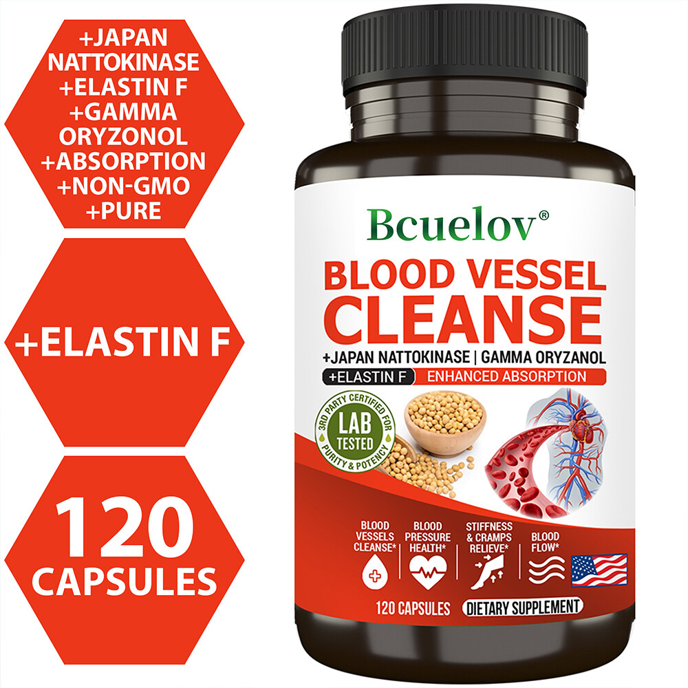 Blood Vessel Cleanse Health Heart Arterial Circulation Blood Flow 120 Capsules