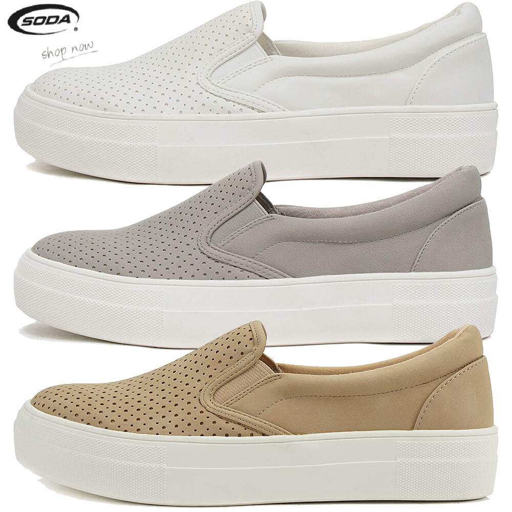 New Women Flat Shoes Slip On Loafers Sneakers Platform Soda Croft