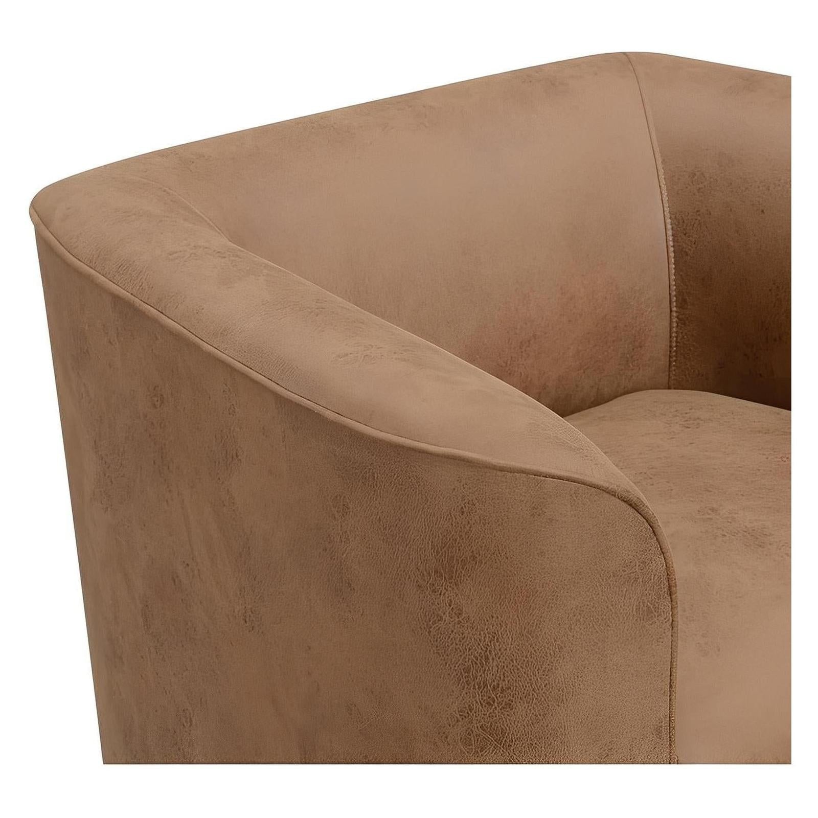 Saddle brown Upholstered Swivel Chair 360-Degree Contemporary Design (2-Pack)