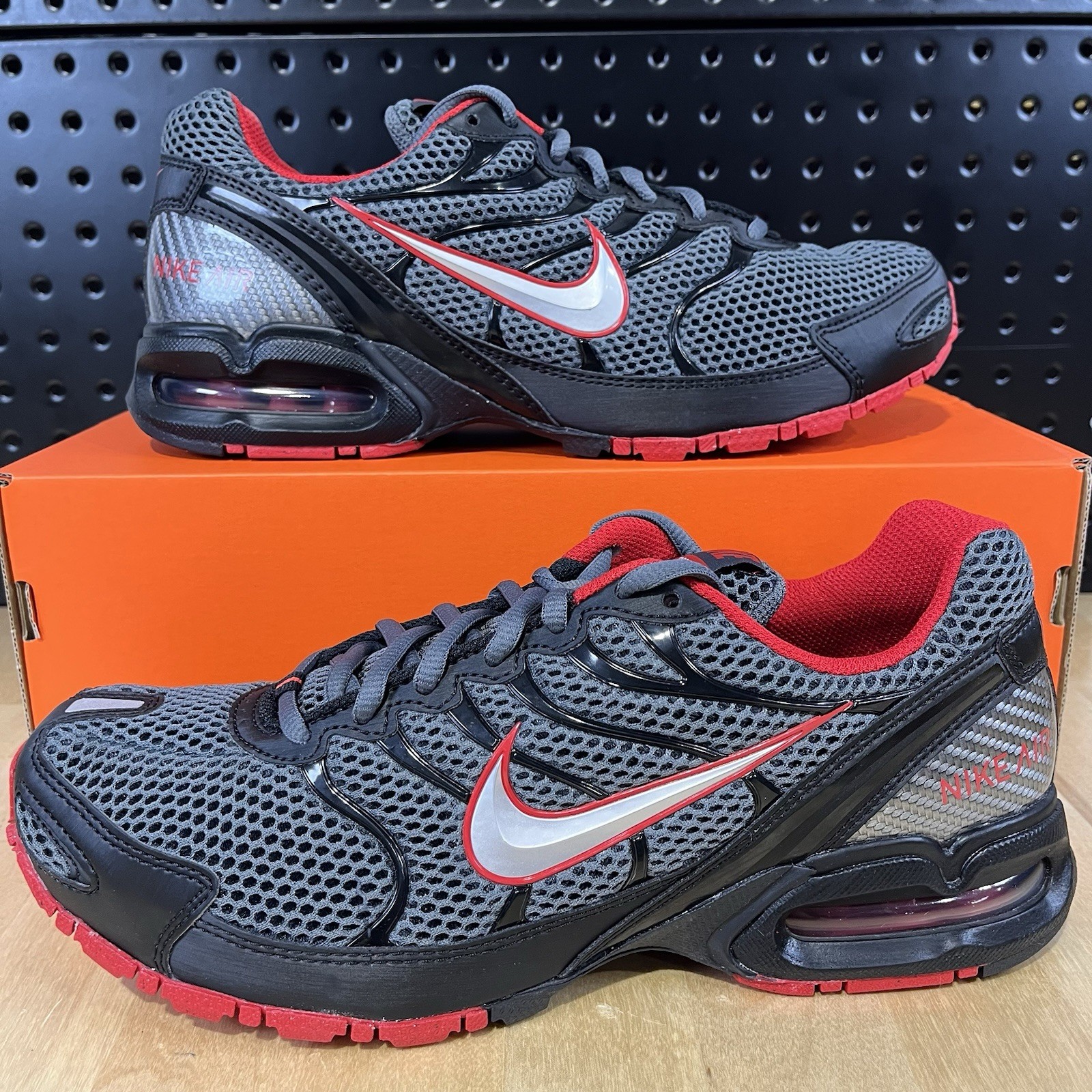 Nike Air Max Torch 4 Gray Black Red Running Shoes 343846-006 Men's Sneakers
