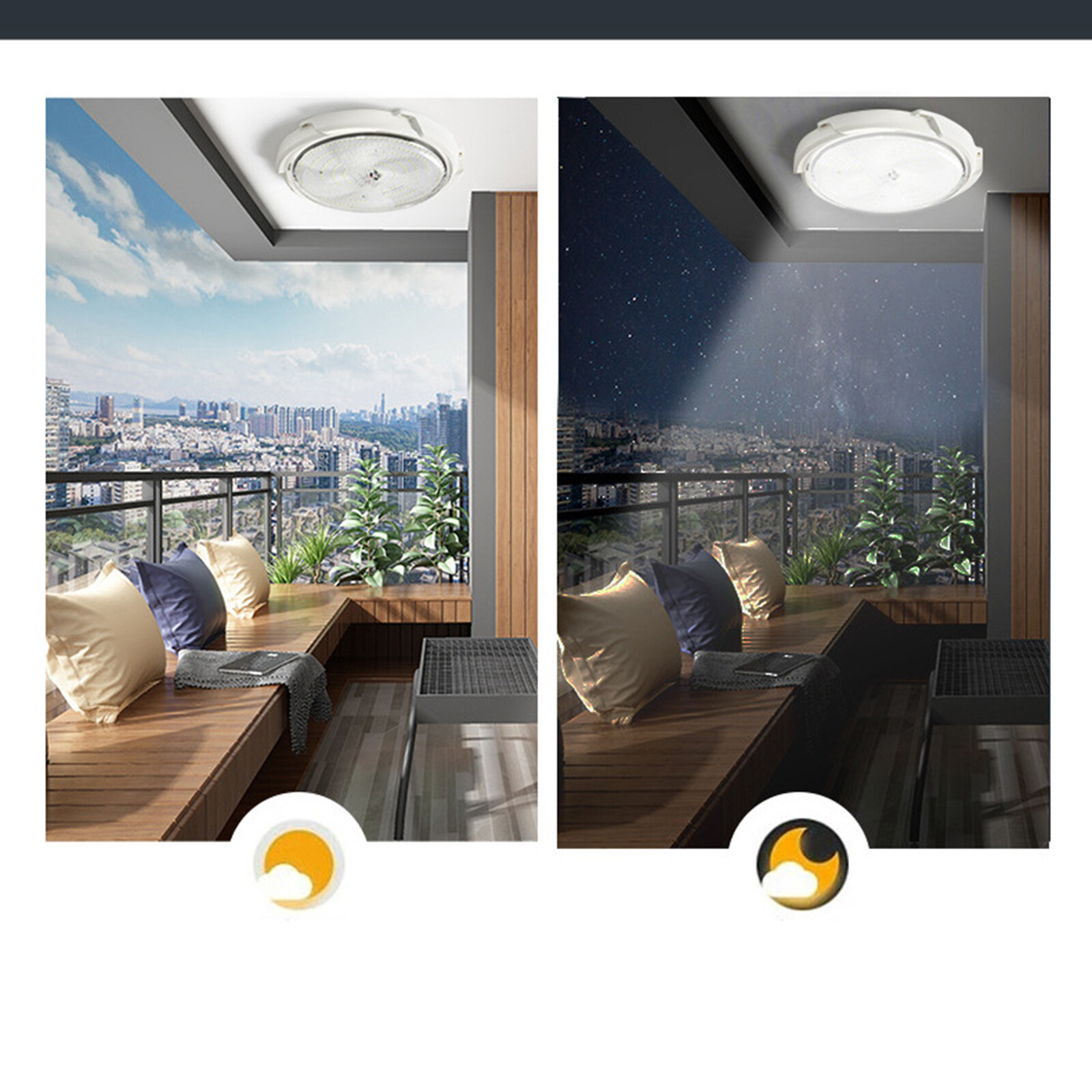 2Pack Solar Powered Ceiling Pendant Light Remote Indoor Outdoor Lamp Waterproof