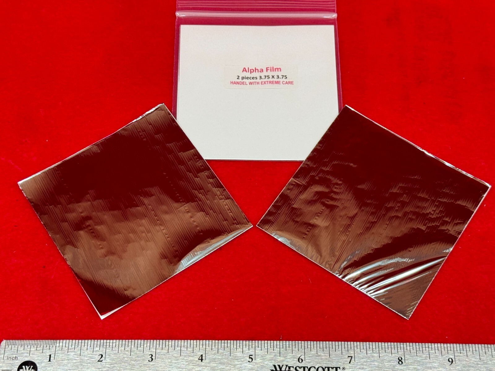 Alpha-Film Rad-Film 3.75X3.75" for 3” ZnS(Ag) opaque window for Alpha Radiation