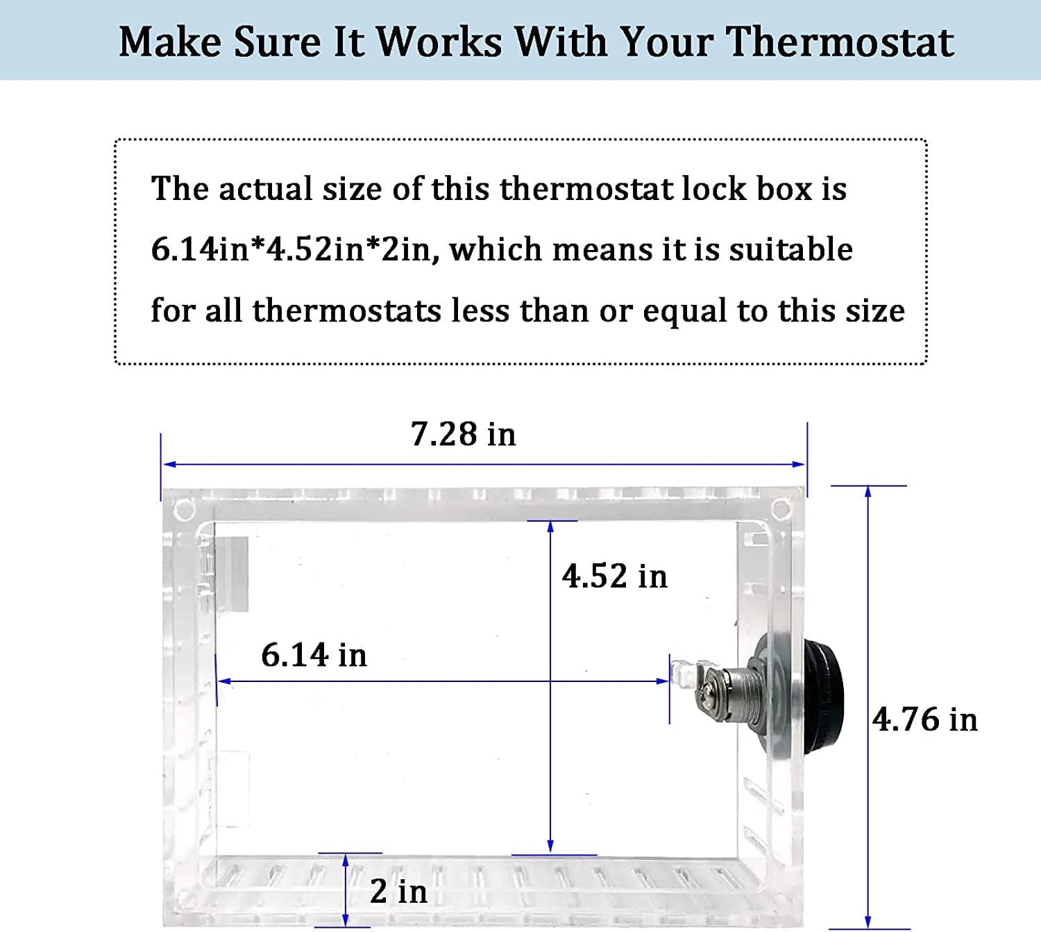 Universal Large Thermostat Guard W/Combination Lock Box W/Changeable Combination