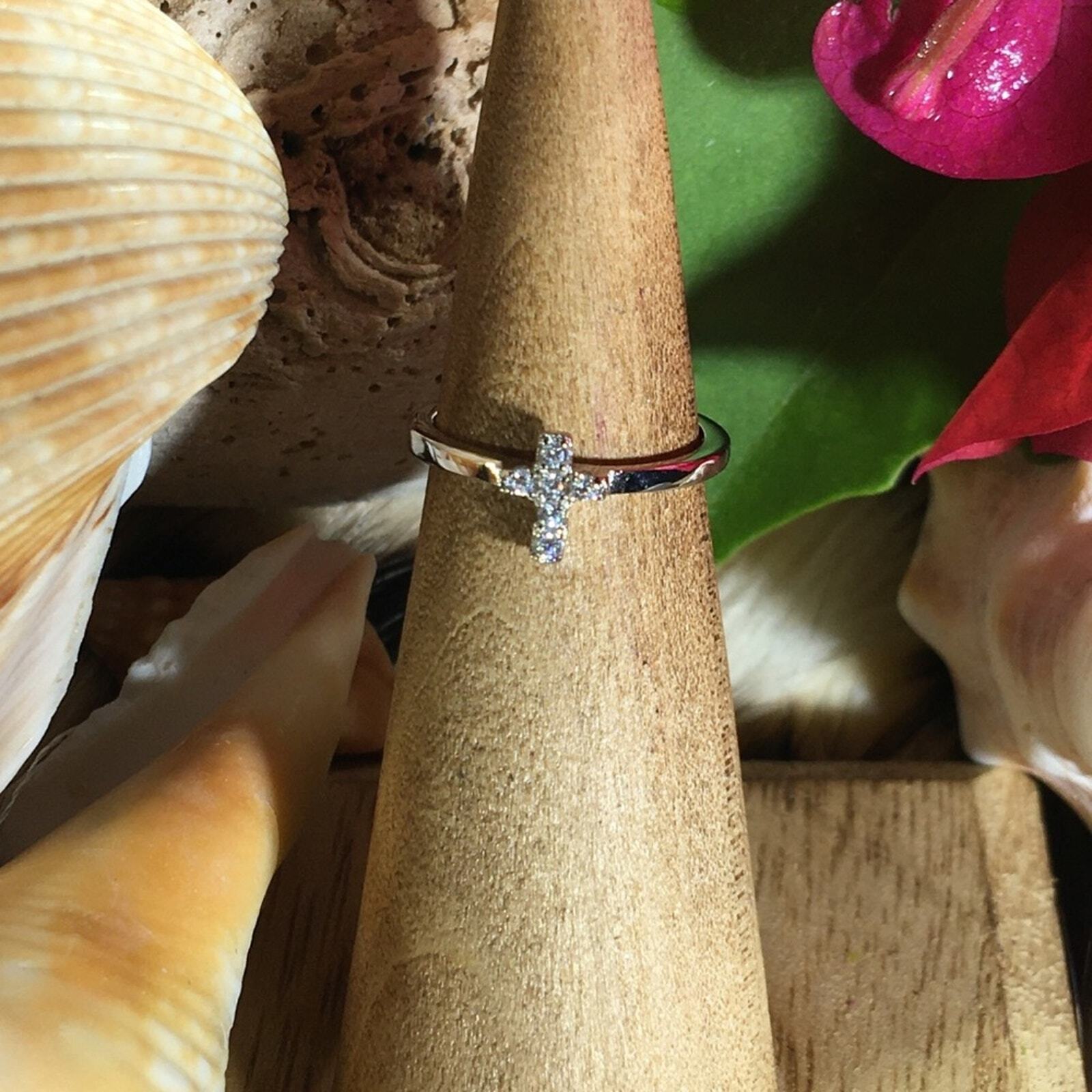 Cross CZ Sterling Silver Toe Ring