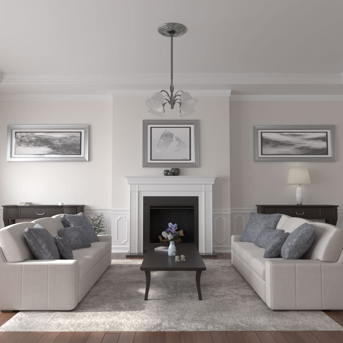 Ekena Millwork Cm20Blsls Baile Ceiling Medallion Silver