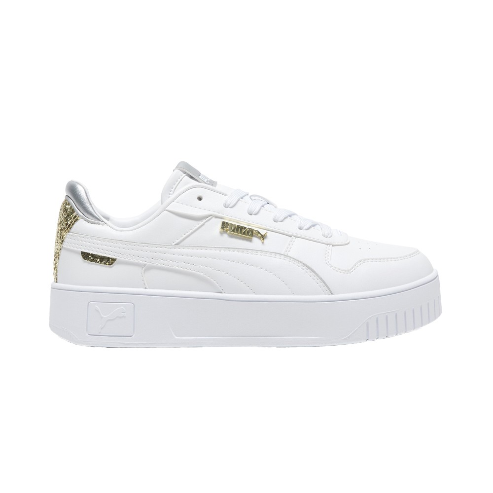 PUMA Carina Street Glitz Lace Up  Womens White Sneakers Casual Shoes 40354401