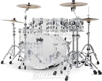 PDP Concept Acrylic 6-Piece Shell Pack - Clear w/ Chrome Hardware
