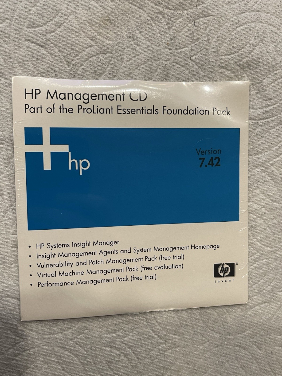 HP Management CD Version 7.42 for ProLiant Servers 288885-014 New Sealed