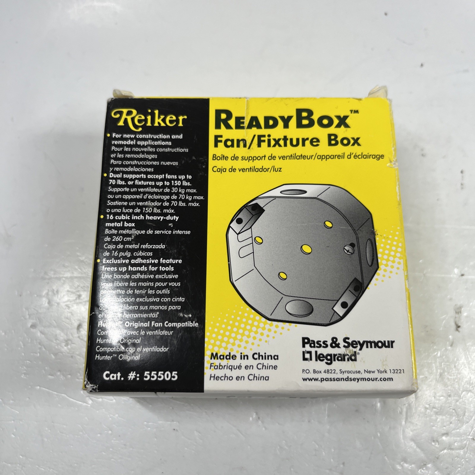 Pass & Seymour Reiker ReadyBox Ceiling Fan/Fixture Box 1-1/2" x 4" Octagon