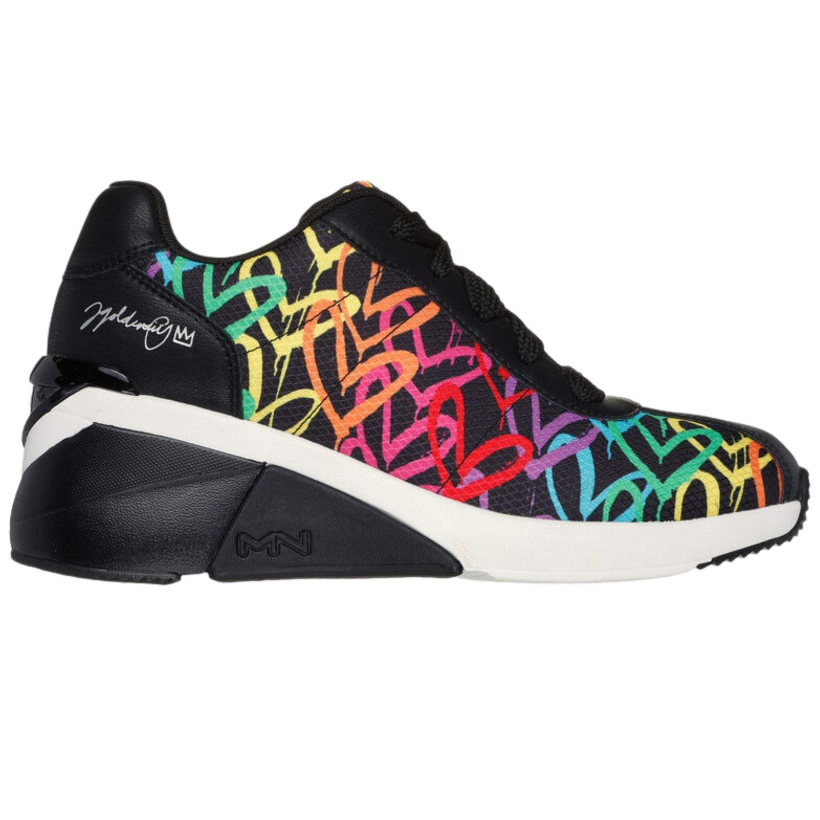 Skechers Women's 177678 A Wedge Heart Of Hearts Black Multi Casual Shoes