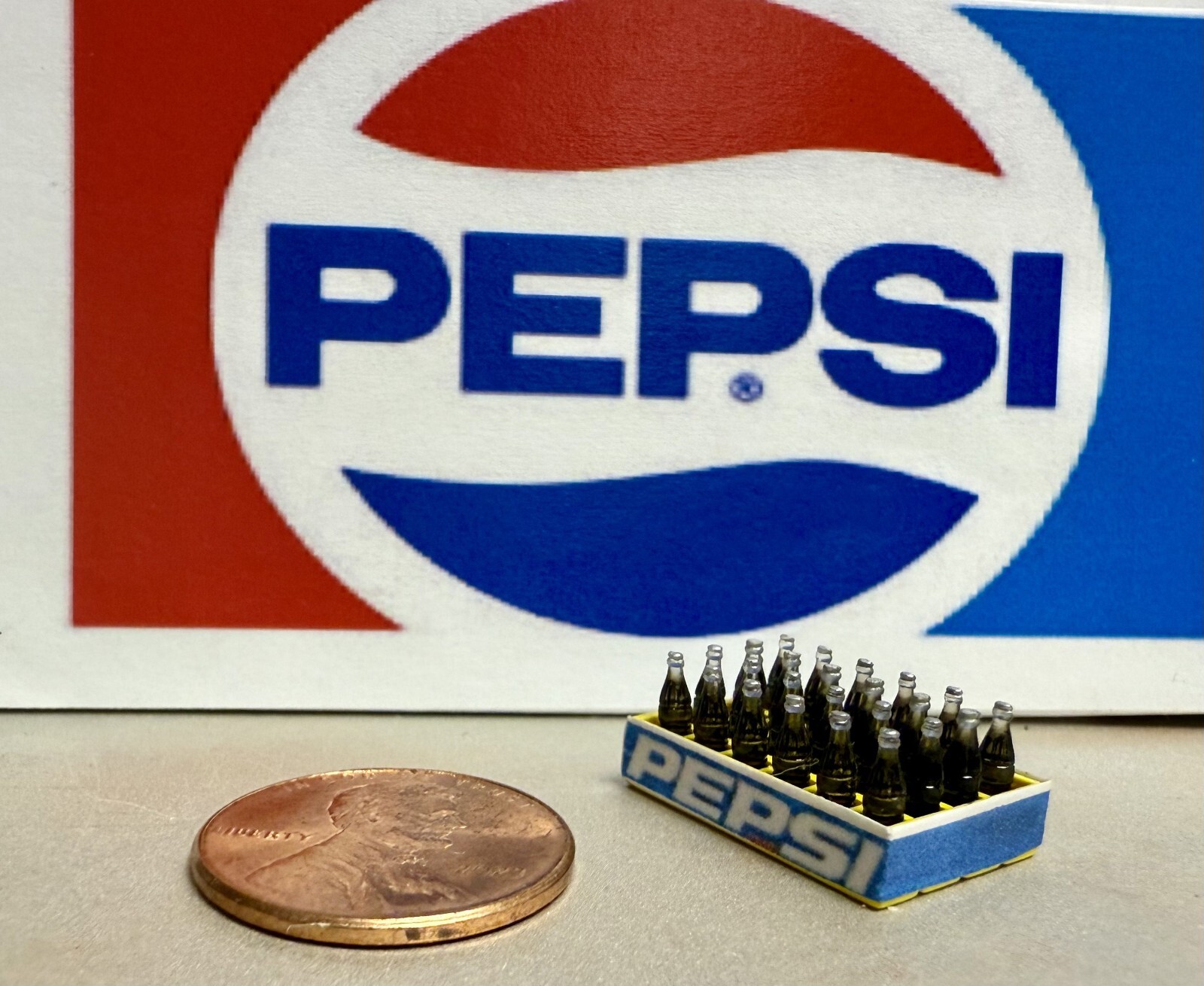 FOUR (4) Pepsi Soda Cases each with 24 bottles 1:24 G Scale Diorama miniature