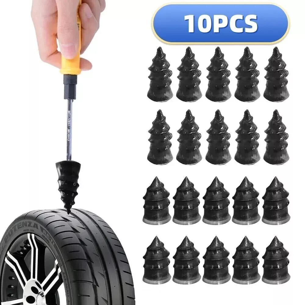 10Pcs Tire Repair Screw in Rubber Plug Nail Car Tyre Puncture Kit Off-Road New