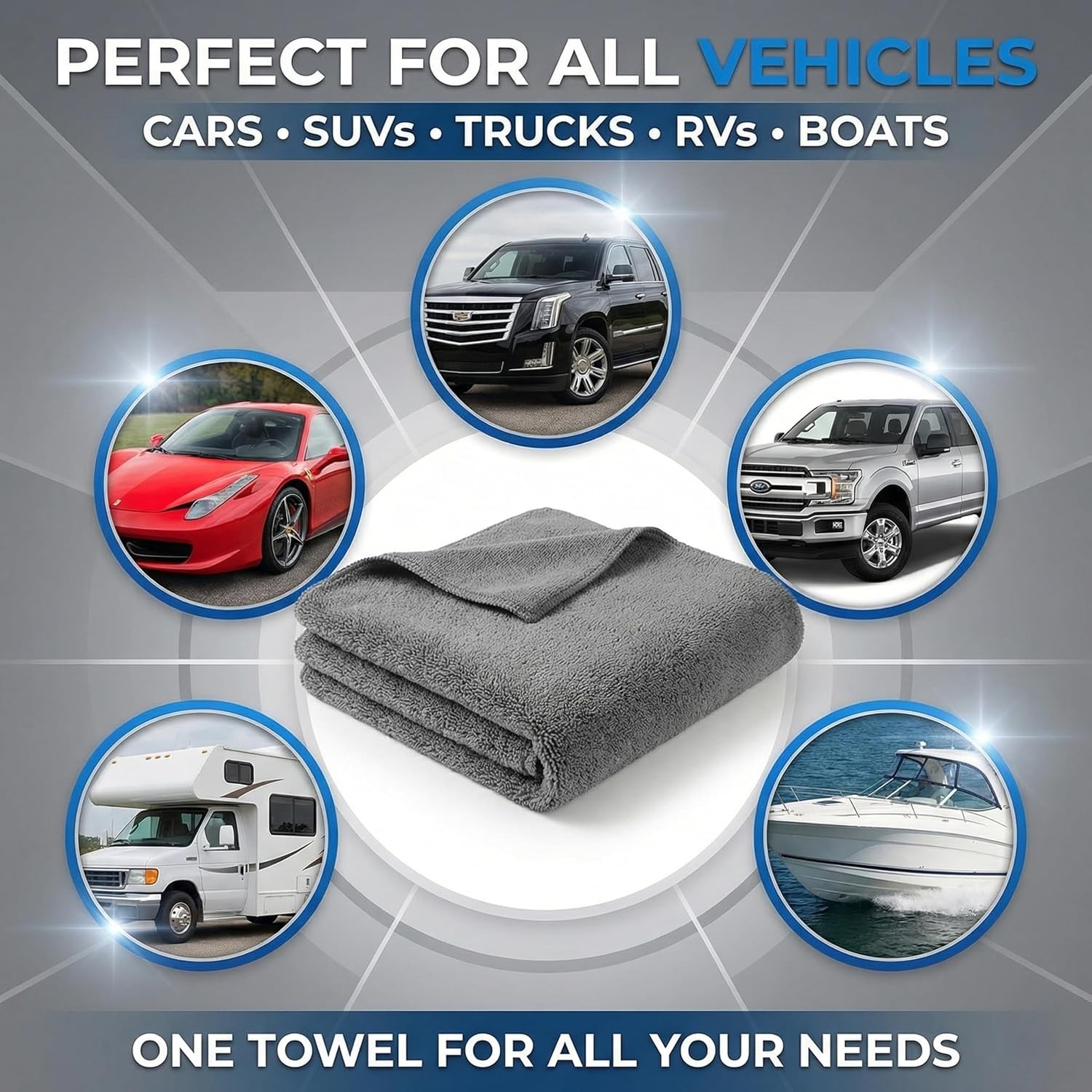 2 Pack Professional Large Microfiber Car Drying Towels (31" x 24"), Microfiber T