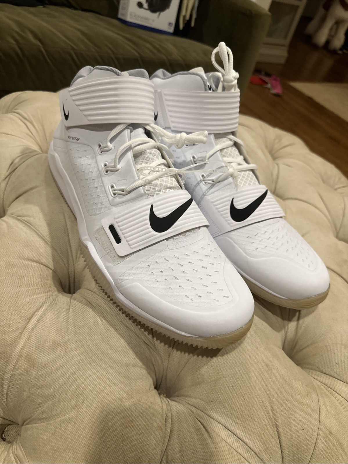 Nike Force Savage Turf Mid Pro Football White/Black AQ8130-100 Mens Sz 13-16-18