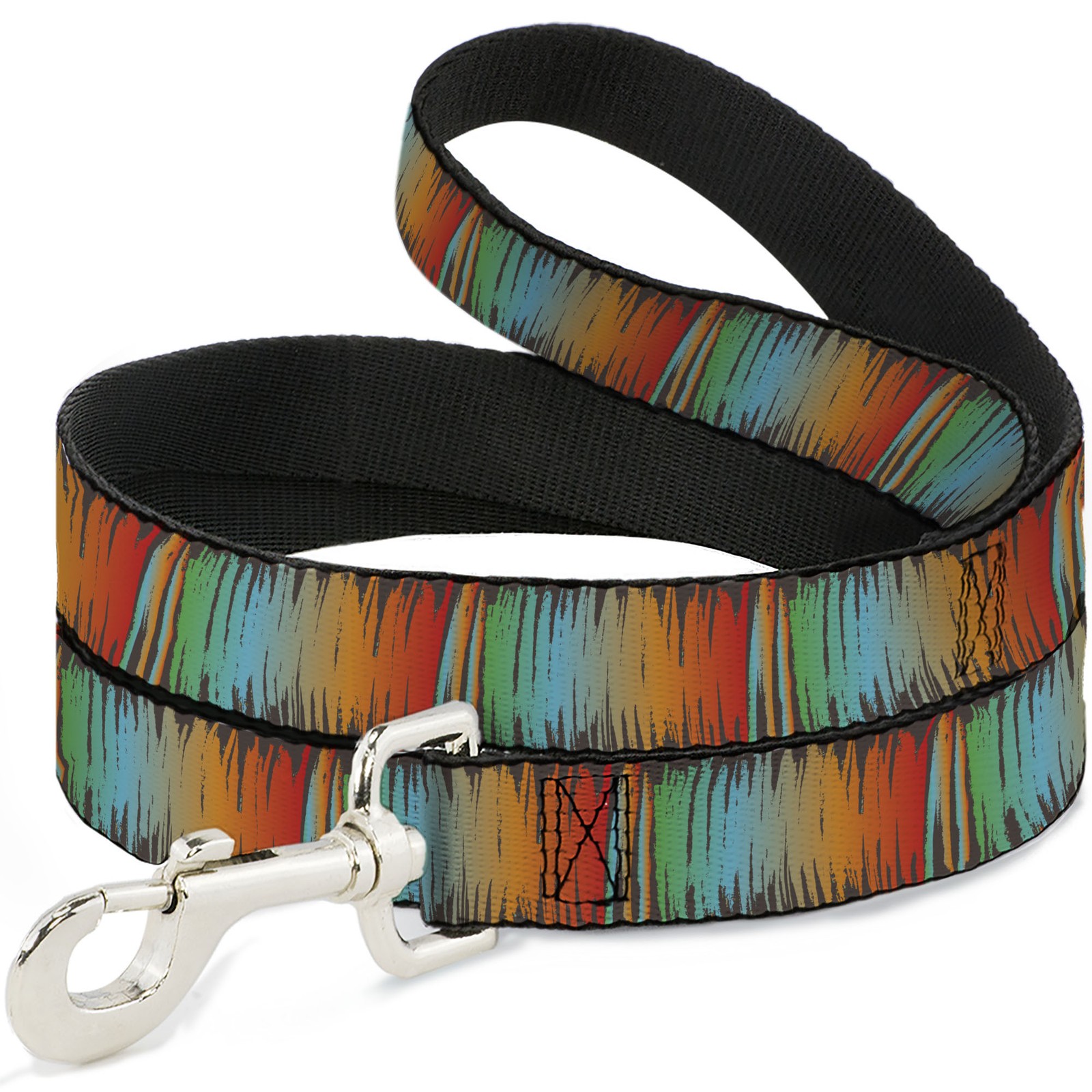 Dog Leash Scribble Zarape Fade Brown/Multi Color NARROW 0.5"