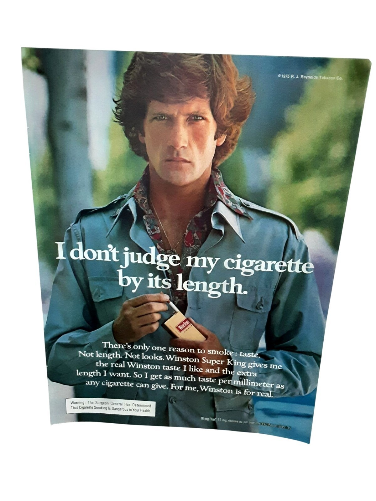 1976 Winston Super King Cigarettes Vintage Print Ad Tobacco