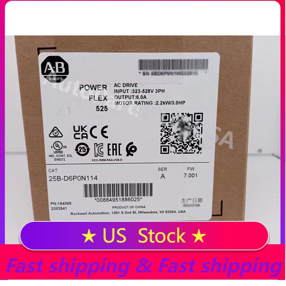 New Factory Sealed AB25B-D6P0N114 PowerFlex 525 AC Drive 25BD6P0N114 USA！