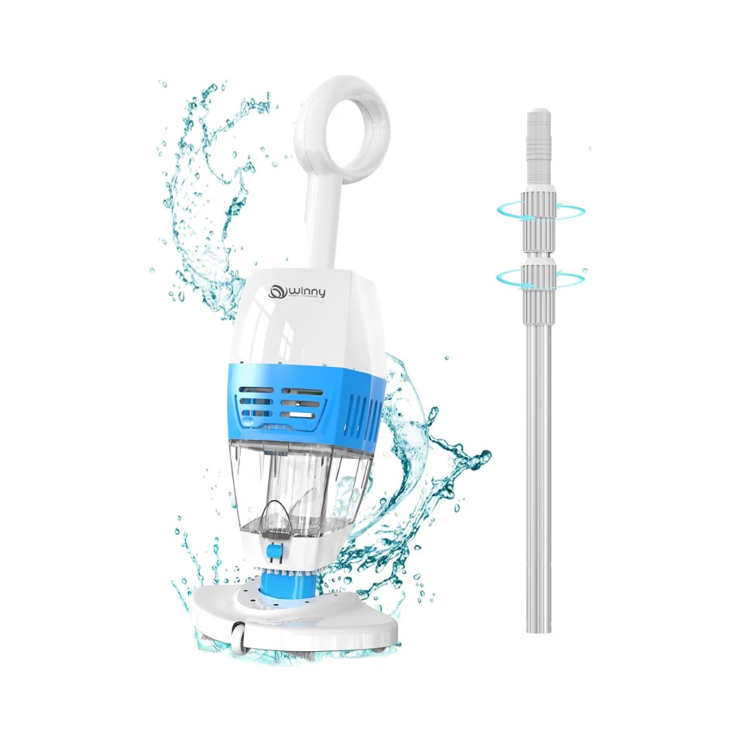 WINNY HJ30 Cordless Handheld Pool Vacuum with Telescopic Pole – Blue