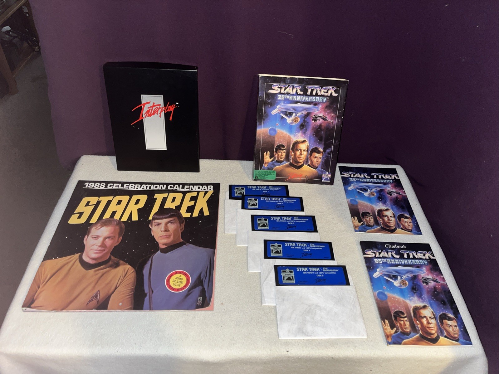 Star Trek 25th Anniversary; 5 1/2 Floppy Disks - w/ 1988 Star Trek Calendar Free