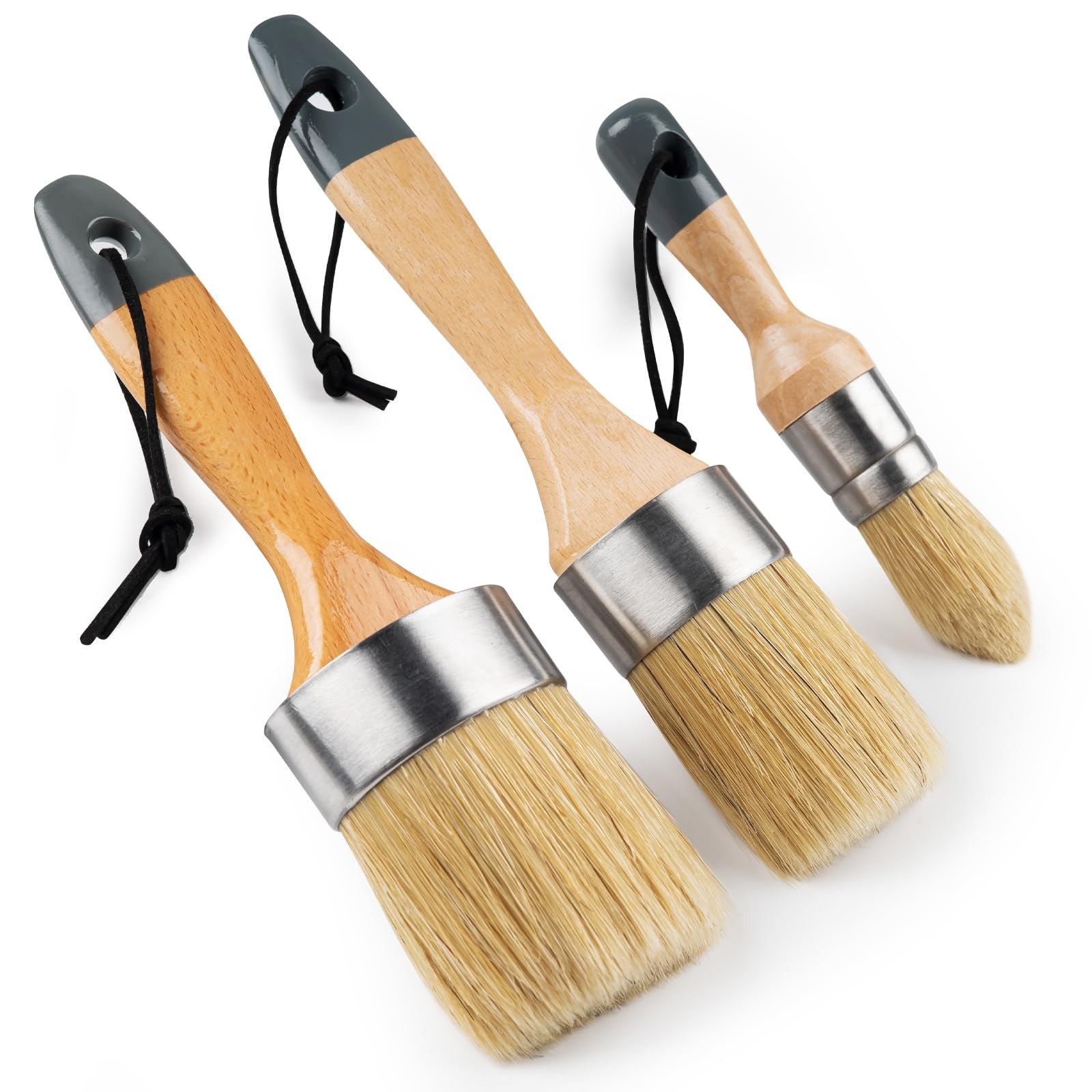 3 Set Professional round Chalk Paint Wax Brush Painting Waxing Annie Sloan Wood