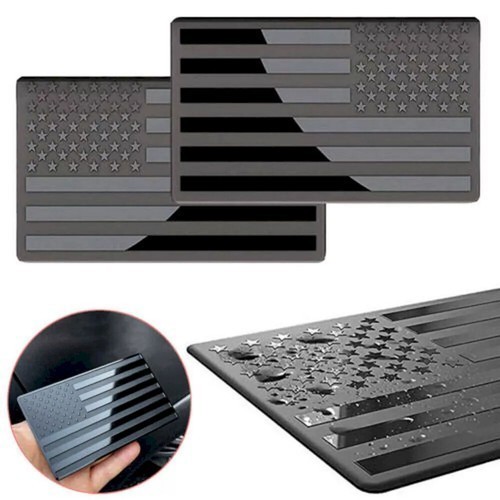 2PCS Black USA Flag Sticker American Car Truck Decal Emblem US Stock NEW