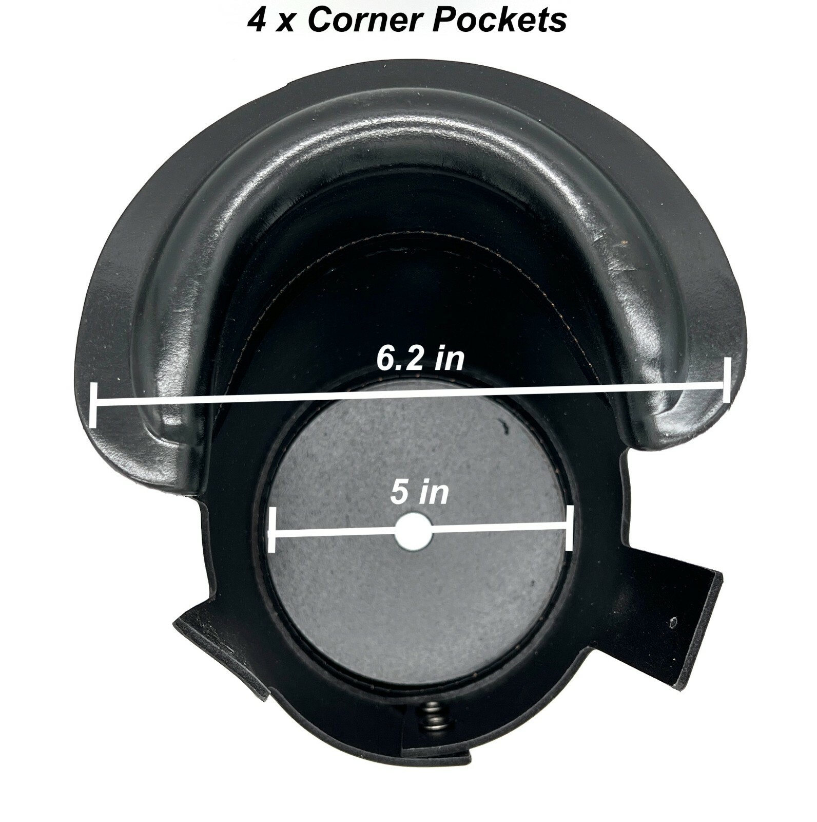 6pcs Leather Billiard Pool Table Pockets Drop Pockets Durable Replacement BLACK