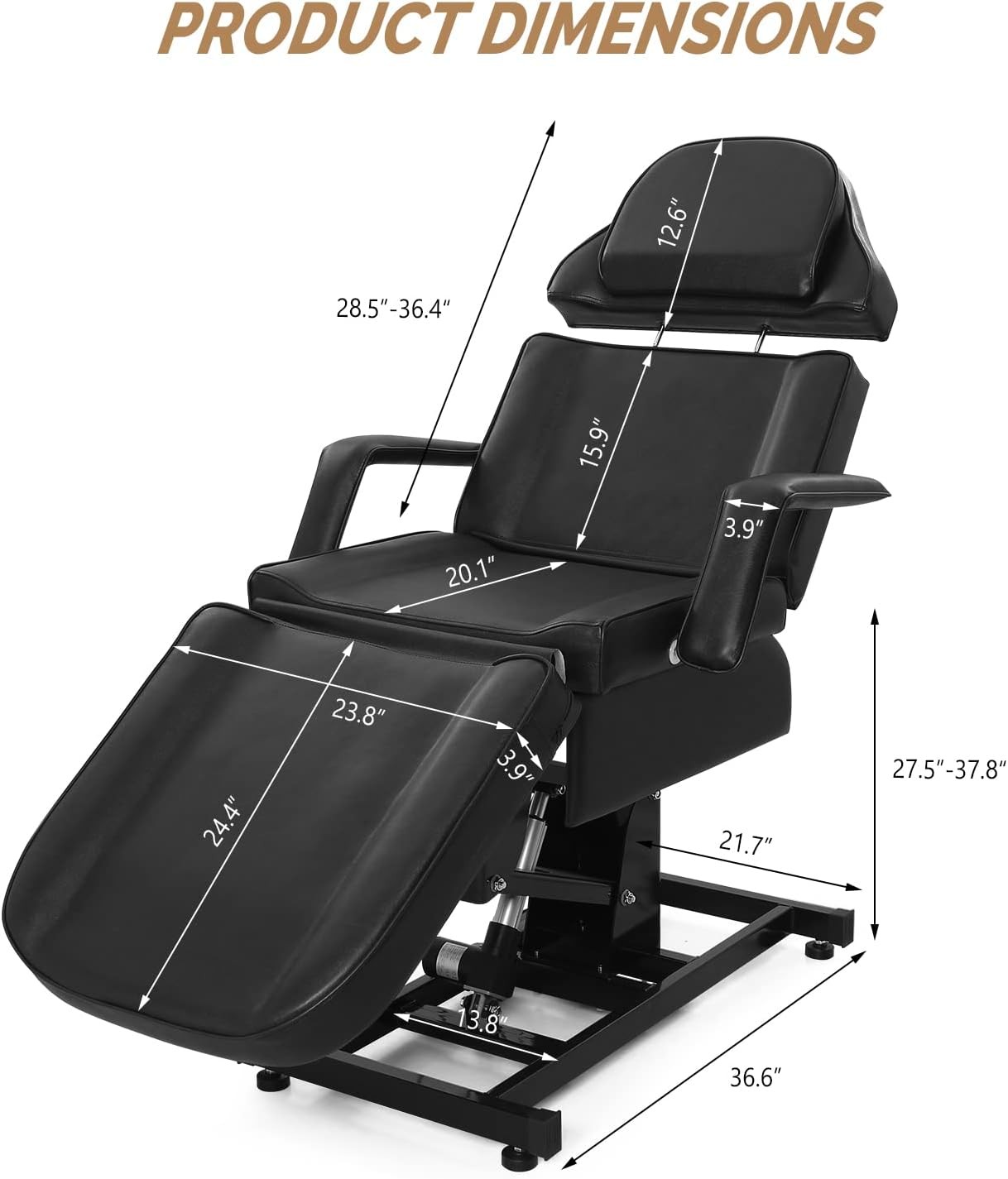 Professional Electric Facial Bed with Removable Headrest, Adjustable Height New
