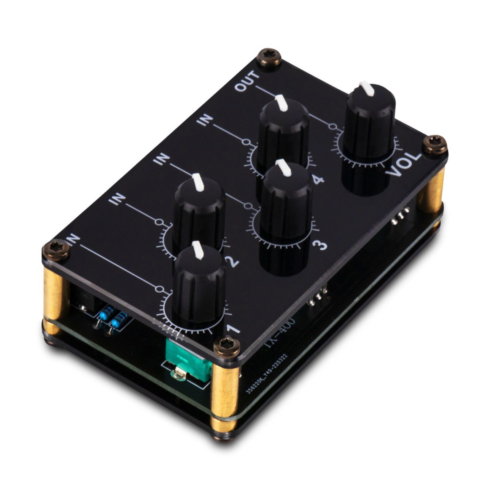 8.35*5.4*2.1cm 4-in-1-out Portable Stereo Audio Mixer Fit For recording sessions
