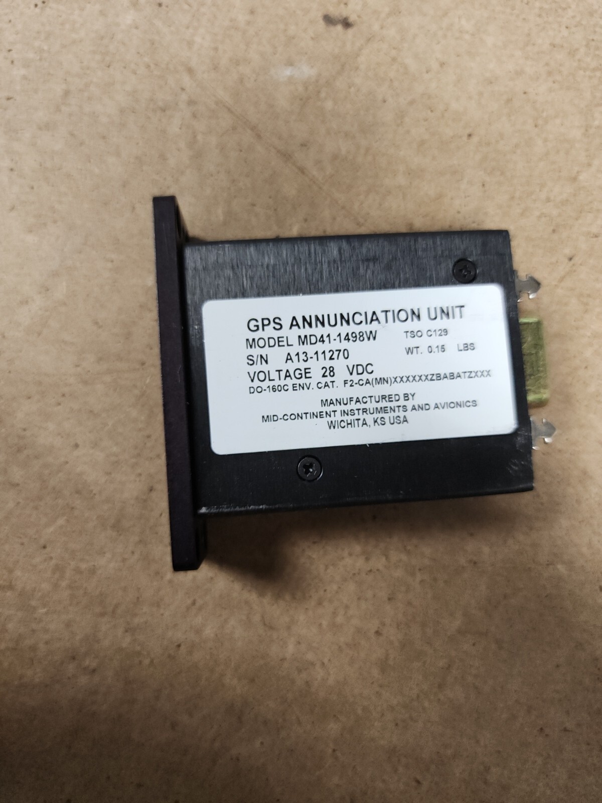 MD41-1498W 28Volt GPS Annunciator Good!