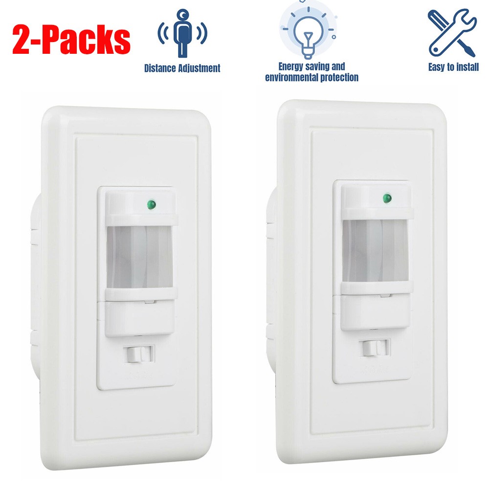 2 Packs Automatic PIR Occupancy Motion Sensor Light Switch Auto On/Off Infrared