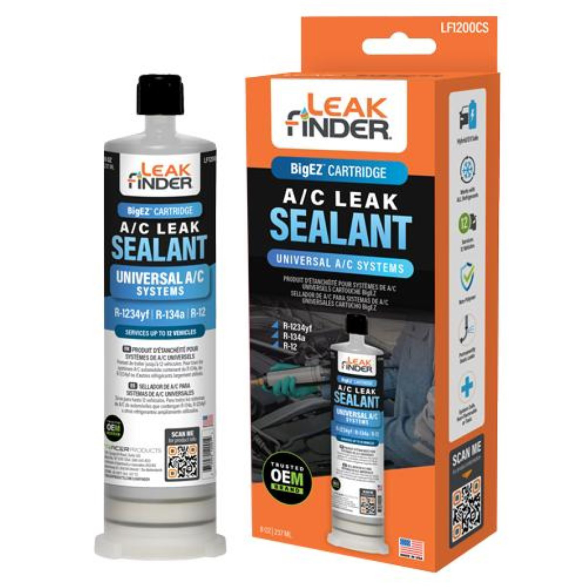Tracer Products BigEZ Cartridge A/C Leak Sealant Universal A/C Systems LF1200CS