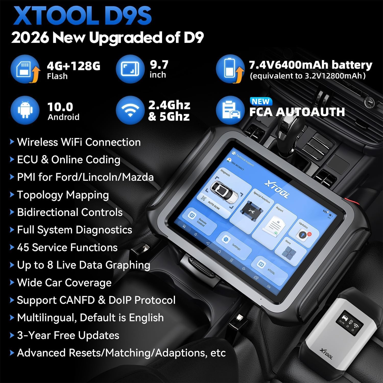 🏆2026 XTOOL D9S V2.0 Offline ECU Programming OBD2 Scanner Diagnostic Tool FCA