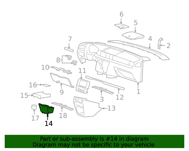 Genuine Ford Instrument Panel Storage Compartment 4F2Z-1713554-AAA