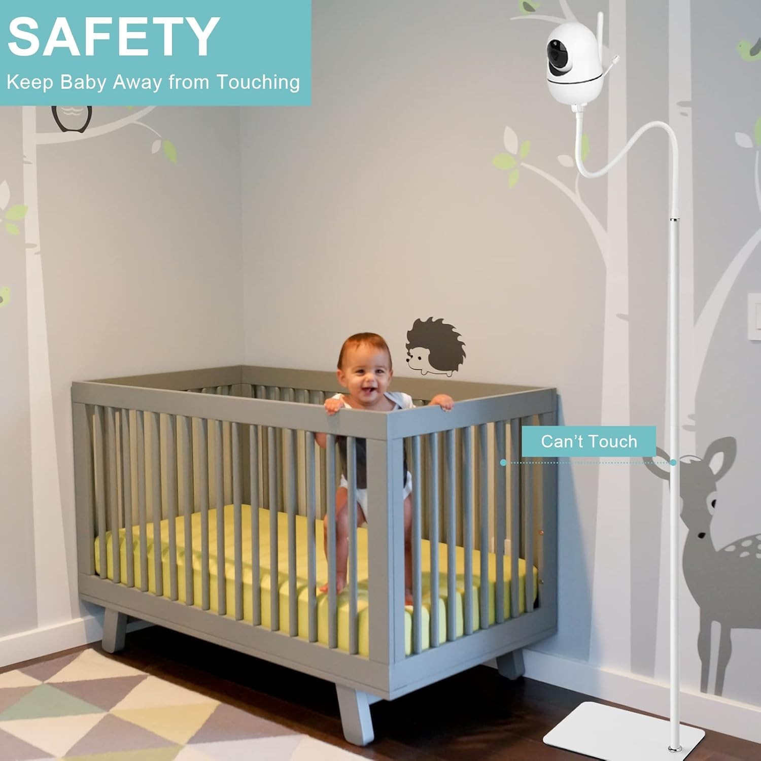 Adjustable Baby Monitor Floor Stand 68.8in, Universal 1/4 Threading