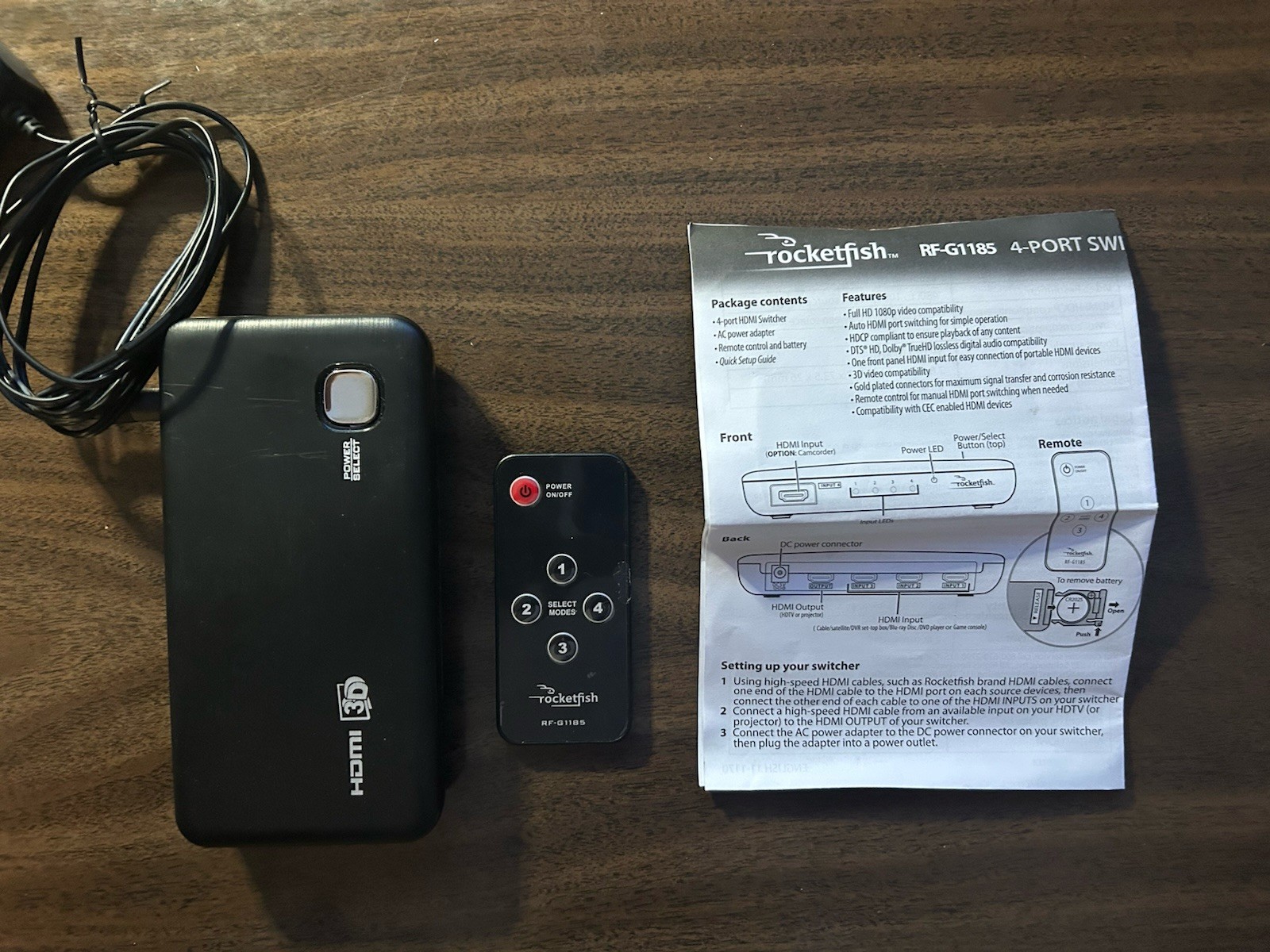 Atlahet 4-Port HDMI KVM Switch 4 Computers 1 Monitor 4K 60HZ USB 3.0 Cables