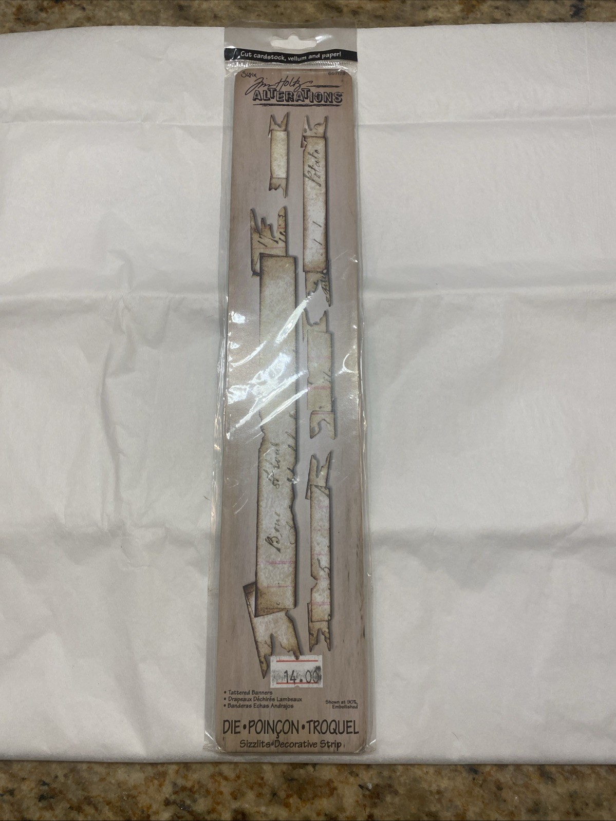 NOS Sizzix Tim Holtz Tattered Banners Sizzlits Decorative Strip 657179